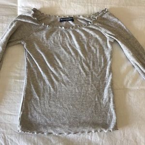 Light grey off the shoulder long sleeve